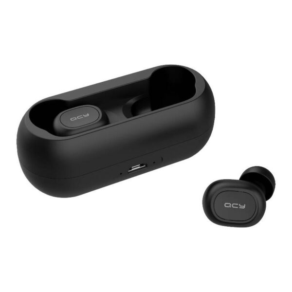 Belaidės ausinės TWS QCY T1C Bluetooth V5.0 (juodos spalvos)