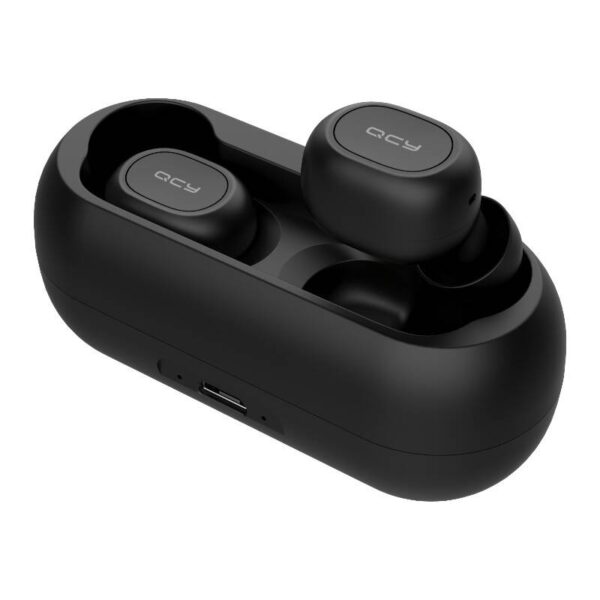 Belaidės ausinės TWS QCY T1C Bluetooth V5.0 (juodos spalvos)