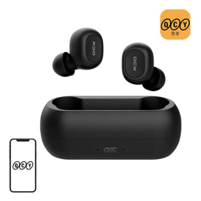 Belaidės ausinės TWS QCY T1C Bluetooth V5.0 (juodos spalvos)