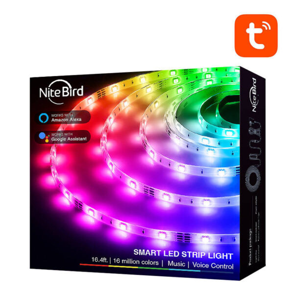 19420_1 Išmanioji "WiFi" RGB LED šviesos juosta NiteBird SL3 (2x5 m), Tuya