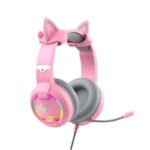 Žaidimų ausinės "Havit GAMENOTE H2233d RGB" (rožinės spalvos)