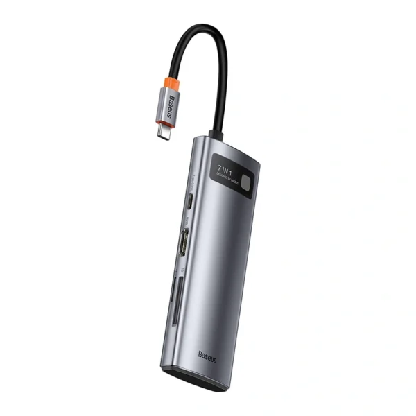 22973_11 "Baseus" šakotuvo adapteris 7in1 USB-C į 2x USB 3.0 + HDMI + USB-C PD