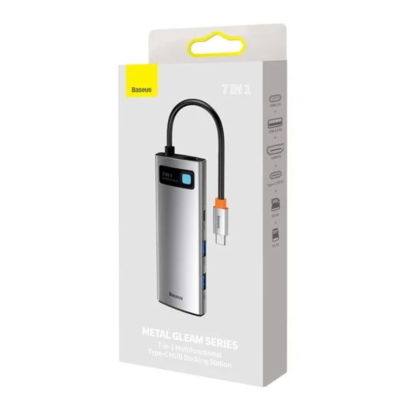 22973_17 "Baseus" šakotuvo adapteris 7in1 USB-C į 2x USB 3.0 + HDMI + USB-C PD
