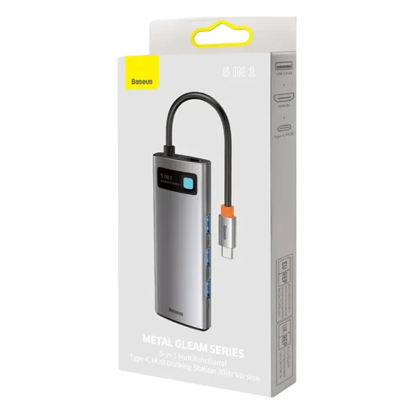 Adapteris 5in1 Baseus Hub USB-C į 3x USB 3.0 + HDMI + USB-C PD