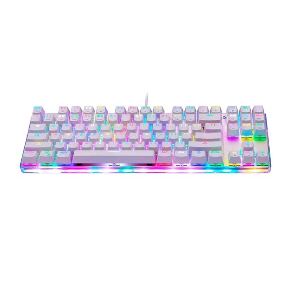 Mechaninė žaidimų klaviatūra Motospeed K87S RGB (balta)