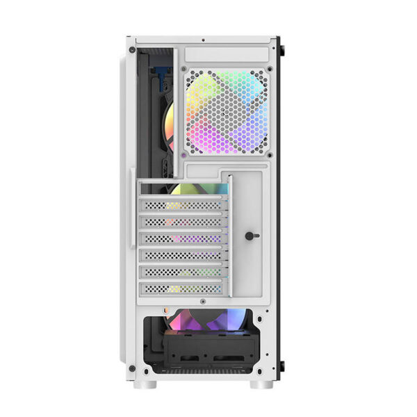 Darkflash DK151 LED kompiuterio korpusas (baltas) + 3 RGB ventiliatoriai