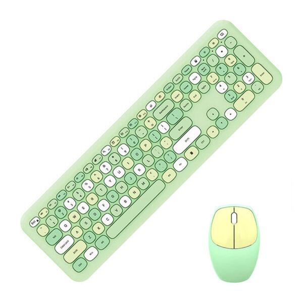 24383_2 Belaidės klaviatūros ir pelės komplektas MOFII 666 2.4G (žalias)