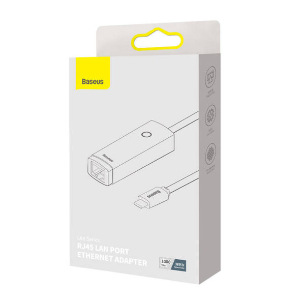 Tinklo adapteris "Baseus Lite" serijos USB-C į RJ45 (pilkas)