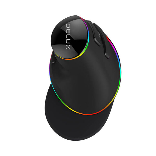 Laidinė vertikalioji pelė "Delux M618Plus" 4000DPI RGB