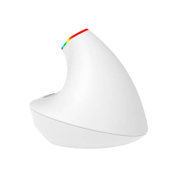 Belaidė vertikalioji pelė "Delux M618C" 2.4G 1600DPI RGB (balta)