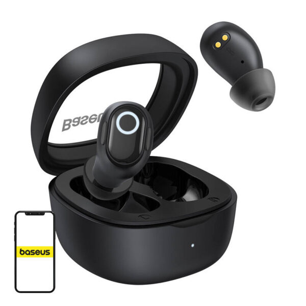 Belaidės ausinės "Baseus Bowie WM02 TWS", "Bluetooth 5" (juodos spalvos)