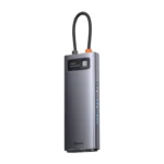 25989_6 Koncentratorius 9in1 Baseus Metal Gleam Series, USB-C į 2x USB 3.0 + 2x HDMI + USB 2.0 + USB-C PD + Ethernet RJ45 + microSD/SD