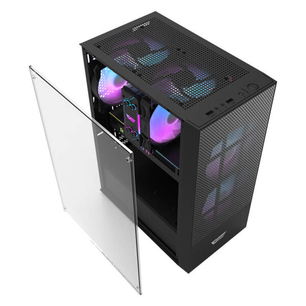 "Darkflash A290" kompiuterio korpusas (juodas) + 3 ventiliatoriai