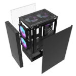 "Darkflash A290" kompiuterio korpusas (juodas) + 3 ventiliatoriai