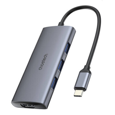 Adapteris 7w1 Choetech HUB-M19 USB-C (sidabrinis)