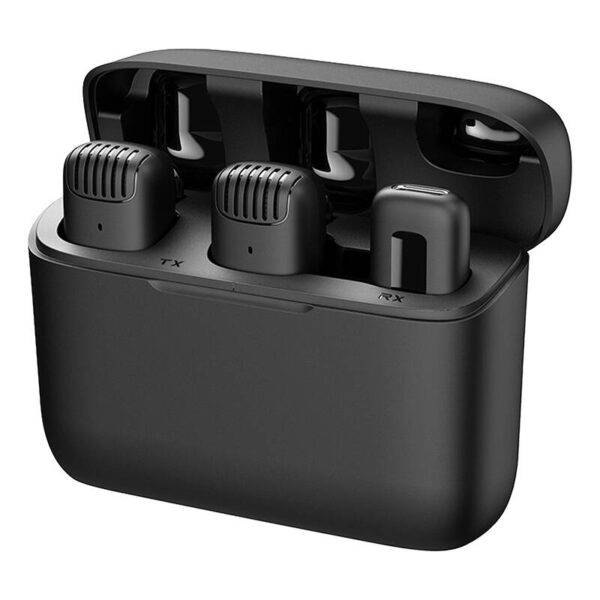Mikrofonas su įkrovimo dėklu "Apexel APL-MIC014 lightning", 2 vnt.