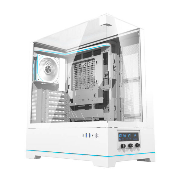 Darkflash DY450 PRO kompiuterio korpusas (baltas) + 1 ventiliatorius