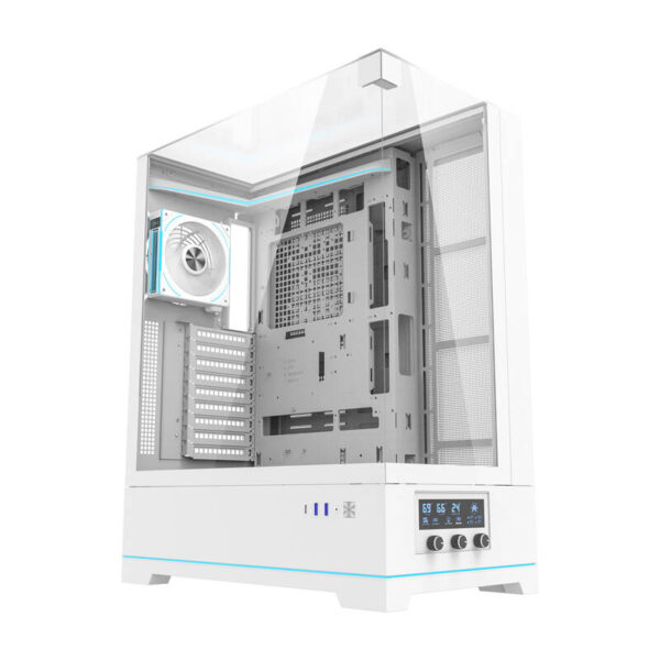 "Darkflash DY450L PRO" kompiuterio korpusas (baltas) + 1 ventiliatorius