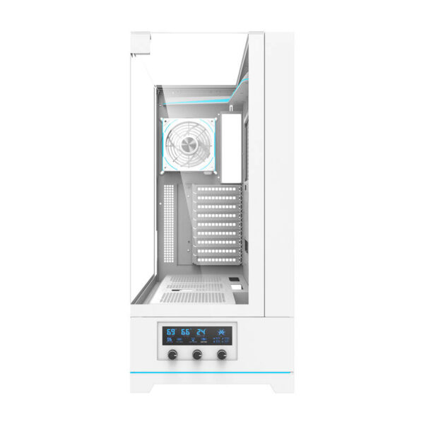 "Darkflash DY450L PRO" kompiuterio korpusas (baltas) + 1 ventiliatorius