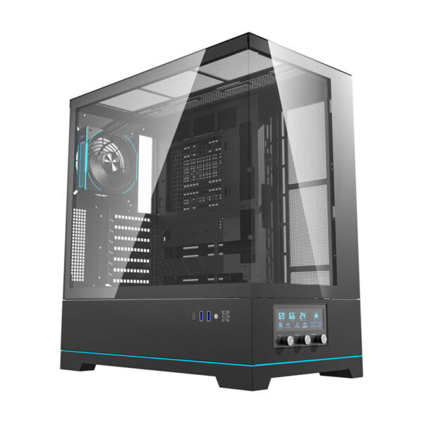 Darkflash DY451 PRO kompiuterio korpusas (juodas) + 1 ventiliatorius
