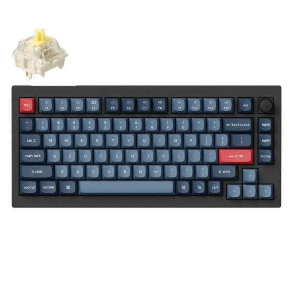 Belaidė mechaninė klaviatūra "Keychron V1 Max RGB Banana Switch" (juoda) [V1M-D4].