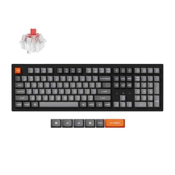 Belaidė klaviatūra "Keychron K10 Max RGB Red Switch" (juoda) [K10M-B1].