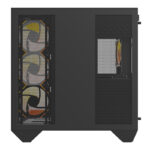 Darkflash DY470 kompiuterio korpusas (juodas) + 4 ventiliatoriai + GPU laikiklis