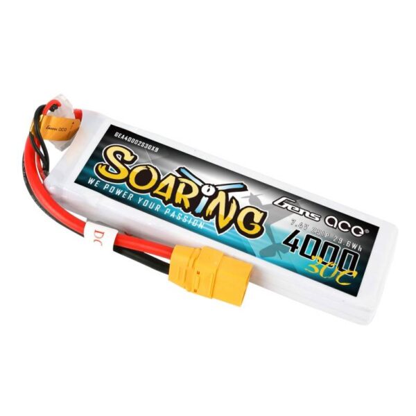 22265_4 Akumuliatorius Gens Ace Soaring 4000mAh 7.4V 30C 2S1P XT90