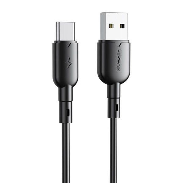 25539_1 USB ir USB-C kabelis VFAN X11, 3A, 1 m (juodas)