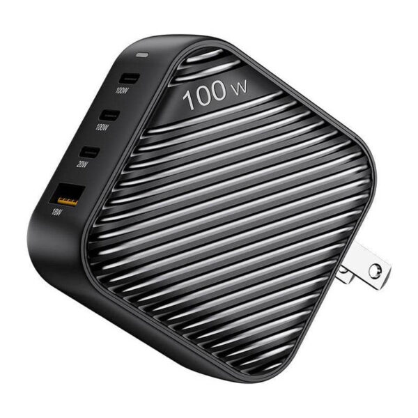 31732_2 "INVZI GanHub" 3x USB-C + USB sieninis įkroviklis, 100 W, EU/UK/AU/US (juodas)