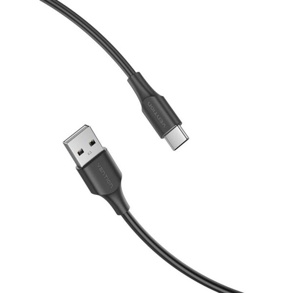 USB 2.0 į USB-C kabelis Vention CTHBD 3A, 0,5 m, juodas