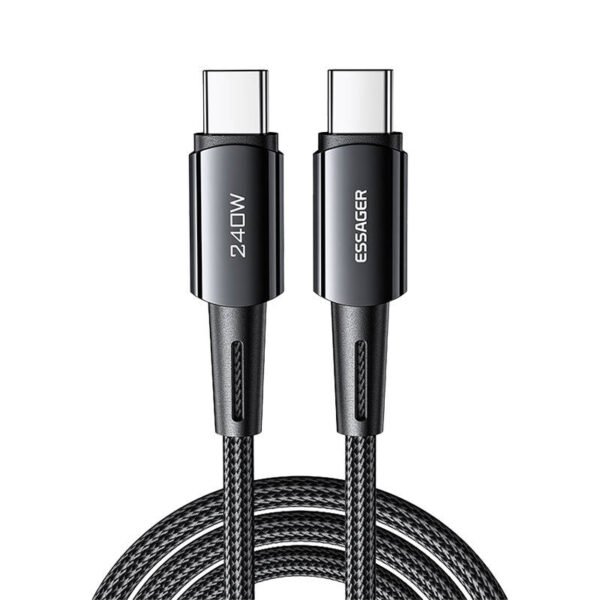 USB-C į USB-C kabelis 240W Essager 1 m (pilkas)