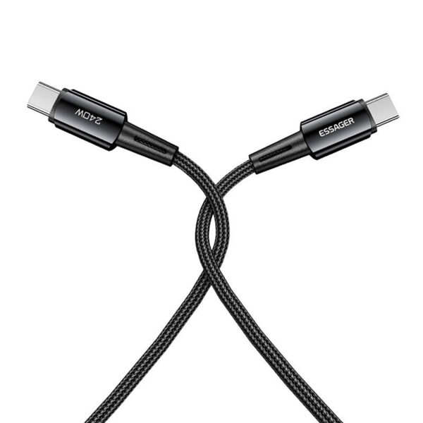 USB-C į USB-C kabelis 240W Essager 1 m (pilkas)