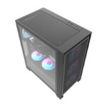 37701_4 "Darkflash DRX70 MESH" kompiuterio korpusas (juodas) + 4 RGB ventiliatoriai