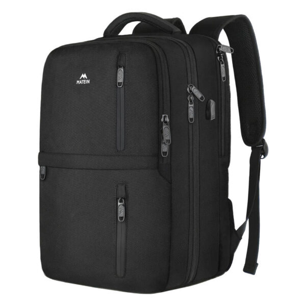 Matein 1197 Black USB 17'' nešiojamojo kompiuterio kelioninė kuprinė
